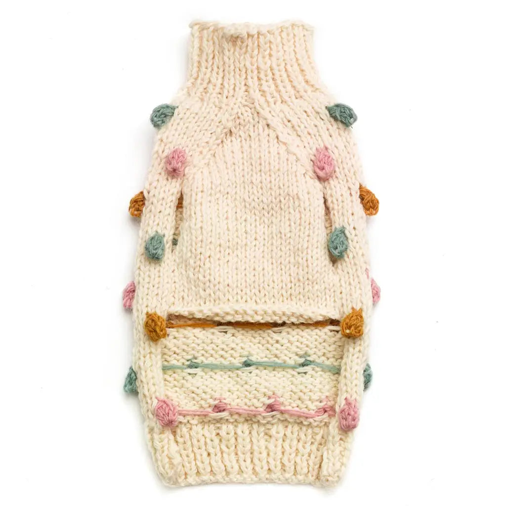 Håndstrikket hundegenser i 100% ull - offwhite - Dyrekompaniet