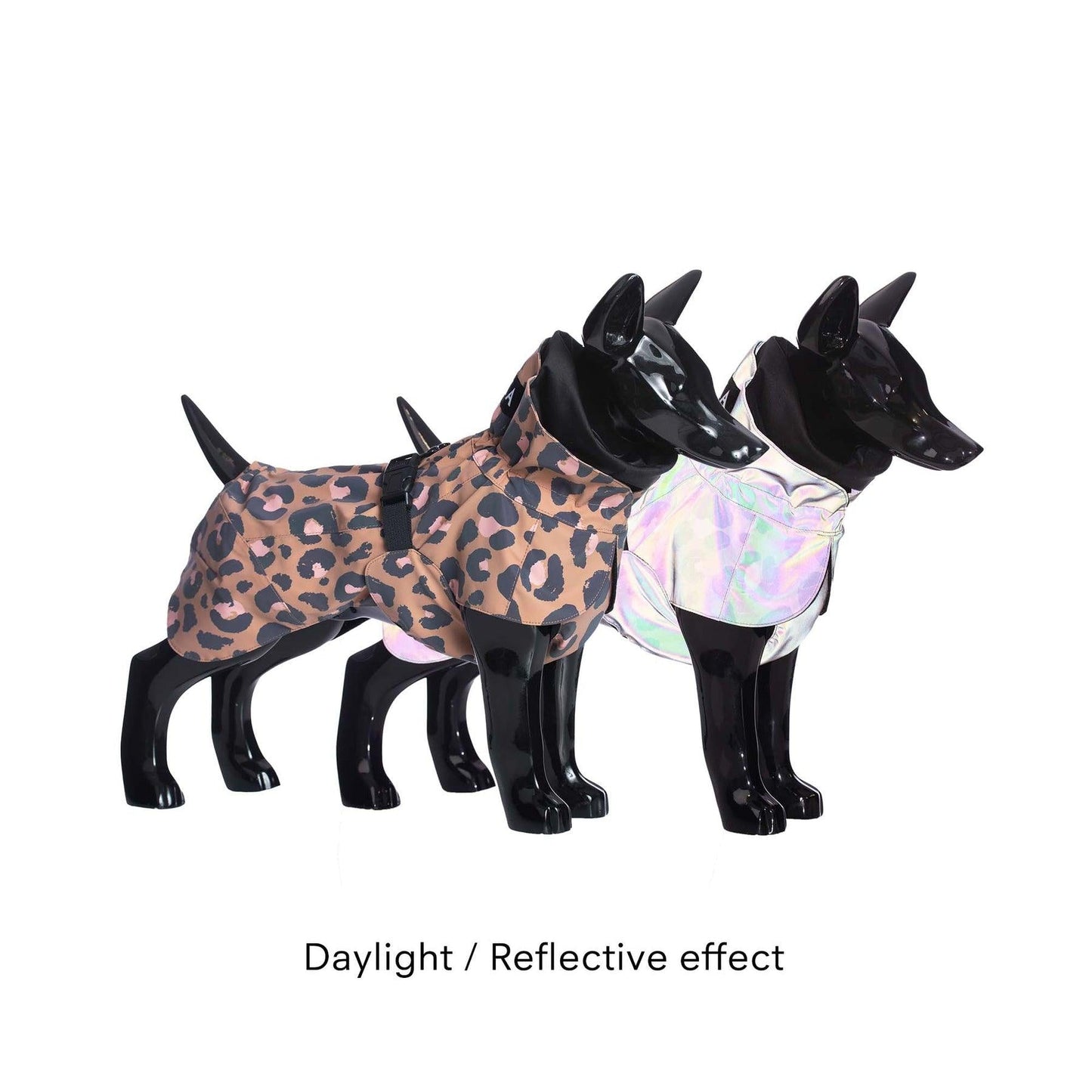 Reflekterende regndekken til hund - leopardmønster - Dyrekompaniet