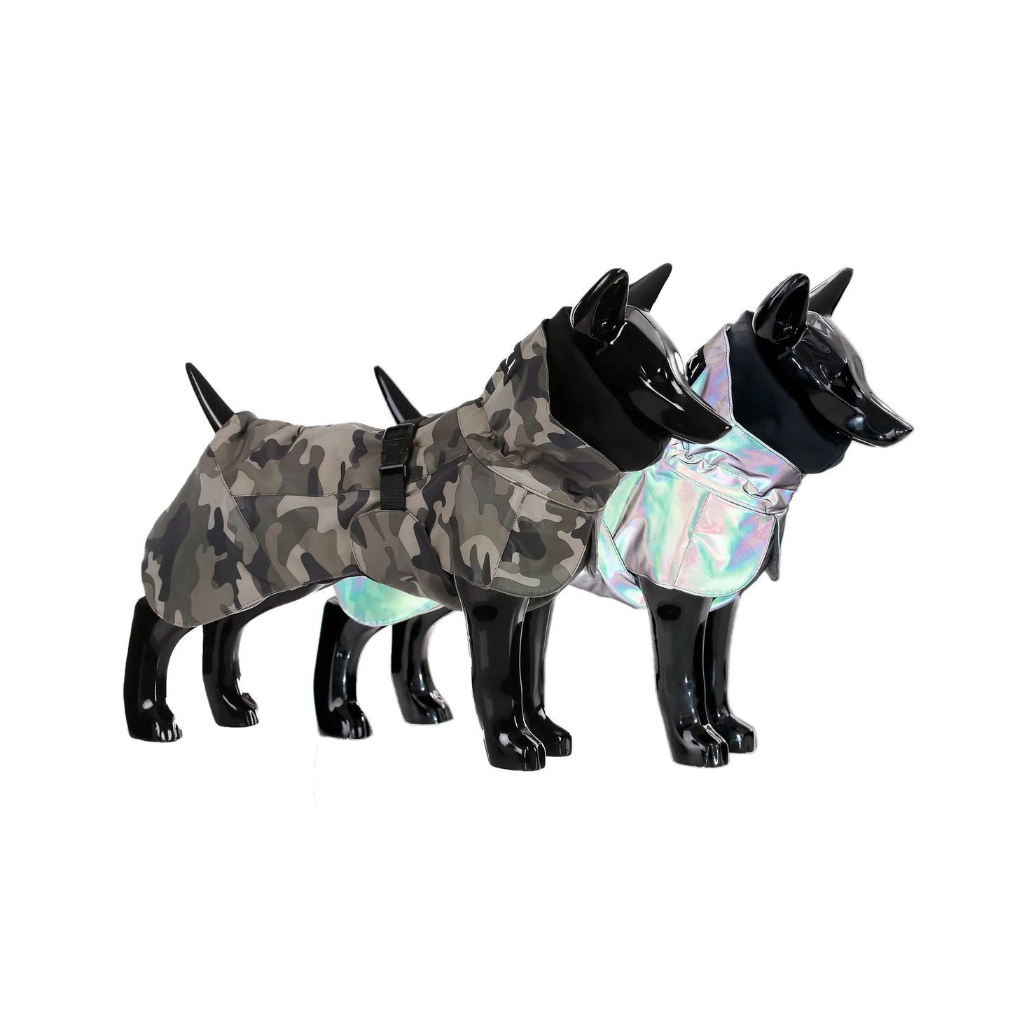 Varmende, reflekterende regndekken til hund - Kamuflasje - Dyrekompaniet