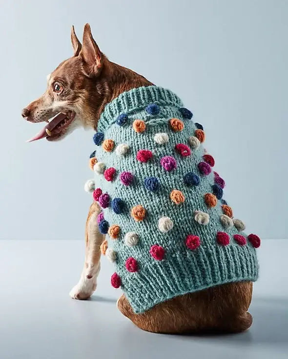 Håndstrikket hundegenser i 100% ull - grønn - Dyrekompaniet