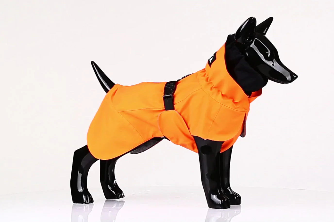 Varmende, reflekterende regndekken til hund - Oransje - Dyrekompaniet