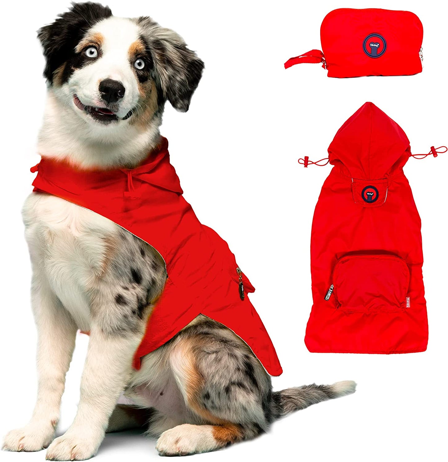 rød regnfrakk til hund  - Dyrekompaniet