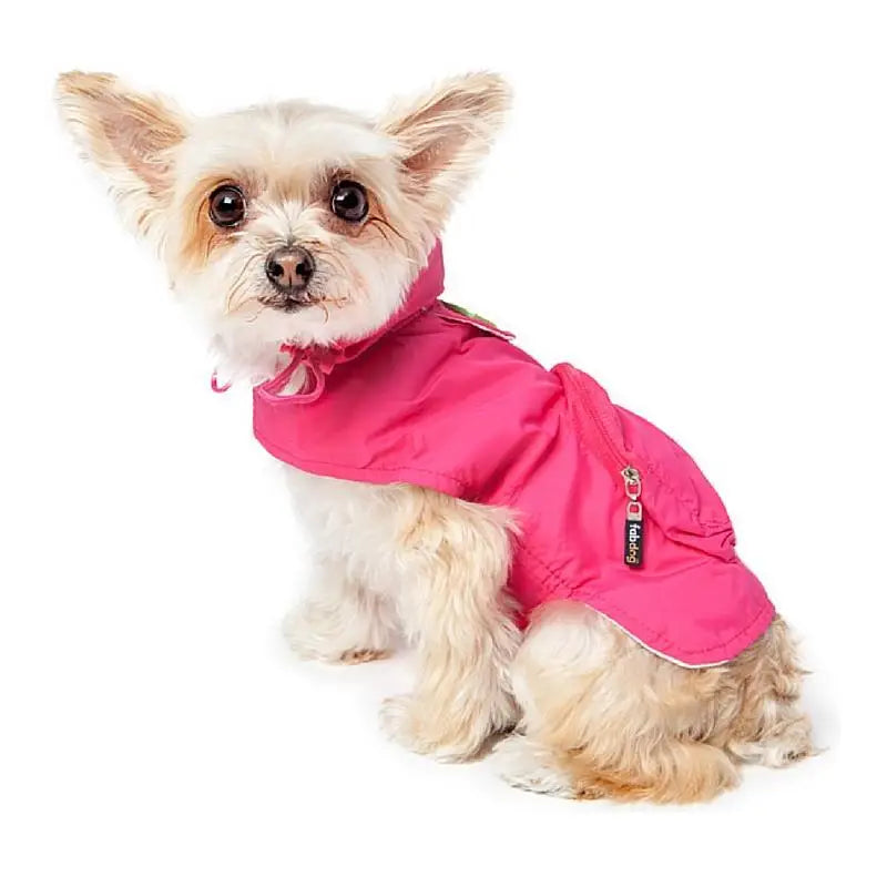 regnjakke hund rosa